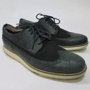 Cole Haan Canvas Leather Wingtip Casual Dress Footwear Oxfords Men's Shoes 10 M